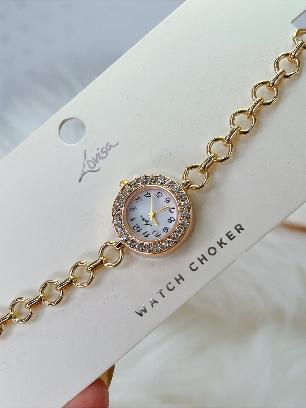 Lovisa Gold Chain Watch Choker necklace Gold plated 12” to 14”